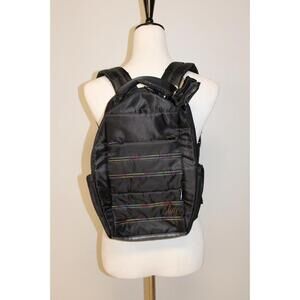 NWOT Lug Hopper Backpack with Detachable Pouch Black W/ Rainbow Stitching